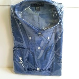 Lands' End Men's No Iron Oxford Dress Shirt 17.5"x35", long sleeve